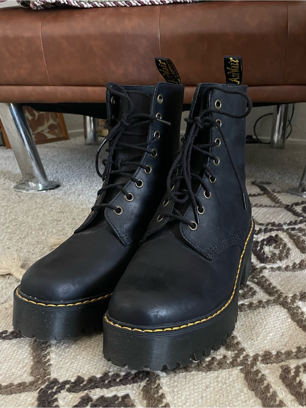 Dr. Martens Shriver Hi Platform Heeled Laceup Boots - Picture 3 of 10